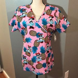 NWT Disney Minnie Mouse Scrub Uniform Top